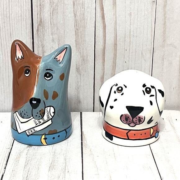 Dogzilla Salt & Pepper Shaker Set Blue Dog & Dalmatian - Picture 2 of 13